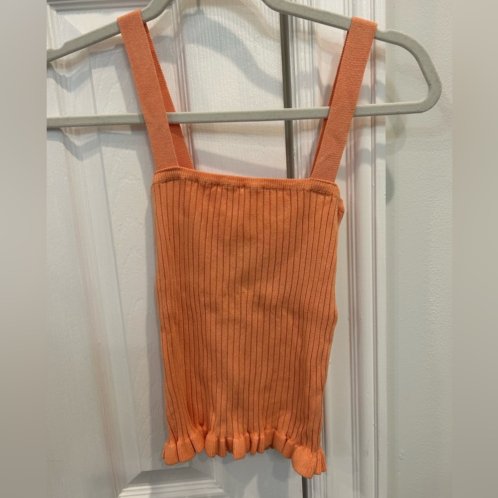 Brand new with tag, orange ribbed tank top